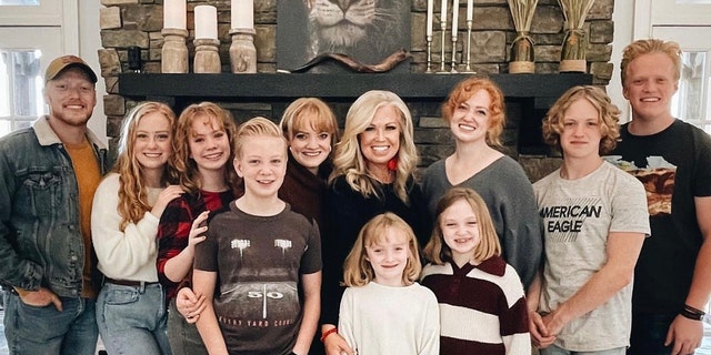 Elizabeth Johnston (center) is pictured with her children. She and her family, she told Fox News Digital, will visit Dallas, Texas, this weekend — where Roe v. Wade was decided 50 years ago. 