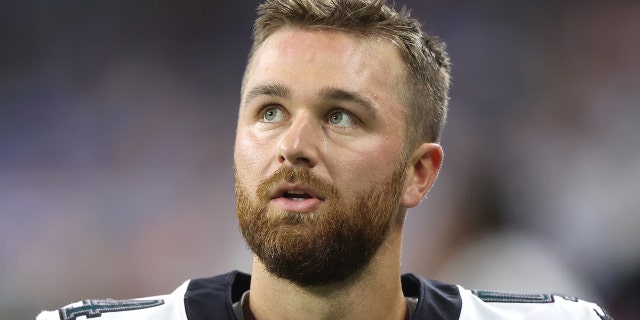 Place kicker Jake Elliott of the Philadelphia Eagles checks the scoreboard during a game against the Detroit Lions in Detroit on Sept. 11, 2022.