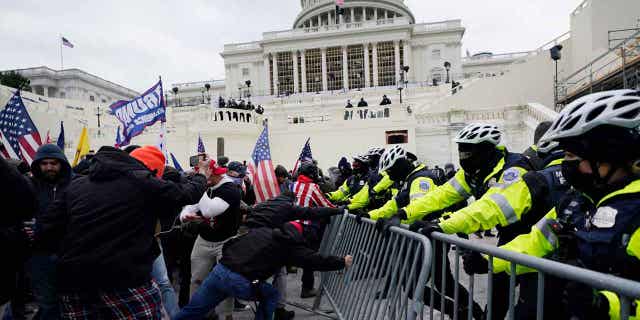 A scene from the January 6th riot at the U.S. Capitol in 2021.