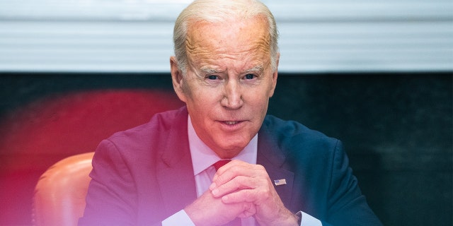 President Biden delivers remarks during a meeting with Democratic congressional leaders in the Roosevelt Room of the White House Jan. 24, 2023. 