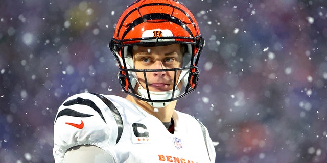 Joe Burrow of the Cincinnati Bengals against the Buffalo Bills during the third quarter of an AFC divisional playoff game at Highmark Stadium on January 22, 2023 in Orchard Park, NY