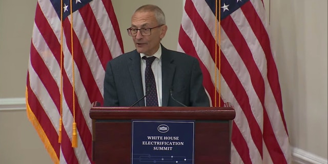 White House climate czar John Podesta speaks during the electrification summit on Dec. 14.