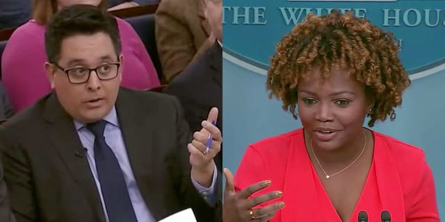 CBS News correspondent Ed O'Keefe sparred with White House Press Secretary Karine Jean-Pierre at the press briefing on Jan. 11, 2023.