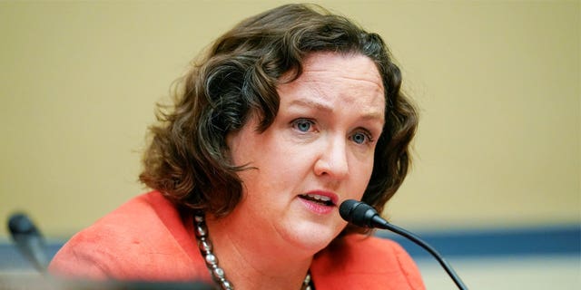 U.S. Representative Katie Porter (D-CA) speaks during a House Committee on Oversight and Reform hearing on gun violence on Capitol Hill in Washington, U.S. June 8, 2022.