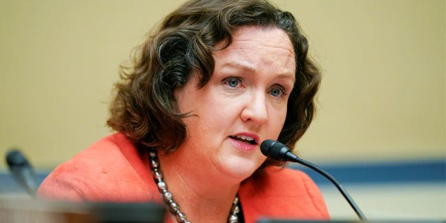 U.S. Representative Katie Porter (D-CA) speaks during a House Committee on Oversight and Reform hearing on gun violence on Capitol Hill in Washington, U.S. June 8, 2022.