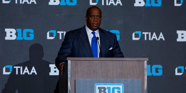 Commissioner Kevin Warren of the Big Ten speaks to the media during Big Ten Media Days at Target Center Oct. 12, 2022, in Minneapolis.