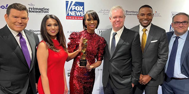 Left to right: Bret Baier, Aishah Hasnie, Harris Faulkner, Jay Wallace, Richard Fowler, Alan Komissaroff.