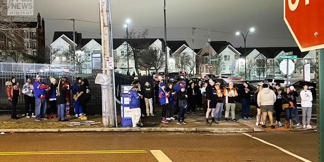 A large crowd gathered outside the hospital where Buffalo Bills safety Damar Hamlin was rushed after he collapsed on the field this past Monday night and required CPR. Fans gathered to say prayers and hold a vigil.