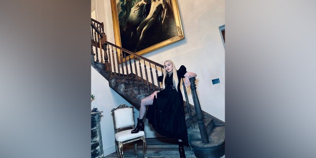 French city believes Madonna may own painting lost during WWI, asks for loan 2 Madonna poses in front of what is believed to be Langlois' Diana and Endymion.