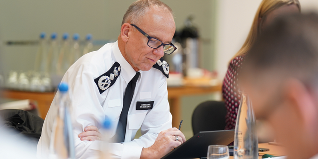 Metropolitan Police Commissioner Sir Mark Rowley is seen at a meeting in London on Nov. 30, 2022.