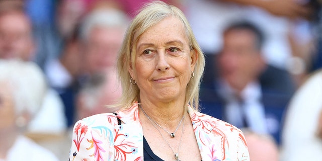 Former tennis player Martina Navratilova in the royal box before the women's singles final between Kazakhstan's Elena Rybakina and Tunisia's Ons Jabeur.