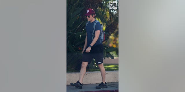 Matt Hutchins takes an energetic walk in Los Angeles on Saturday, January 21, 2023. Hutchins is the widow of Halyna Hutchins who was shot dead on the set of Rust, for which actor, Alec Baldwin has been charged with involuntary manslaughter.