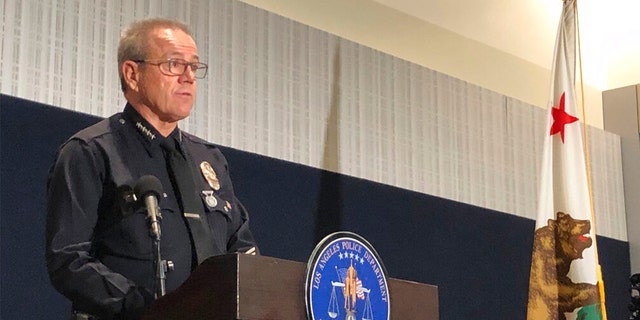 Los Angeles Police Chief Michel Moore discusses recent fatal police shootings during a news conference on Wednesday, Jan. 11, 2023, at LAPD headquarters in Los Angeles.