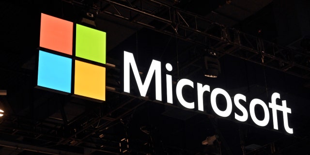 Booth signage for Microsoft Corporation is displayed at CES 2023 at the Las Vegas Convention Center on January 6, 2023 in Las Vegas, Nevada. 