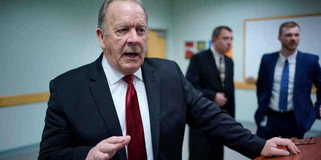 Milton Champion, the head of Maine's Gambling Control Unit, speaks to reporters about proposed rules for sports betting in the state, on Jan. 11, 2023, in Augusta, Maine. This is the first step in instituting sports betting in the state.
