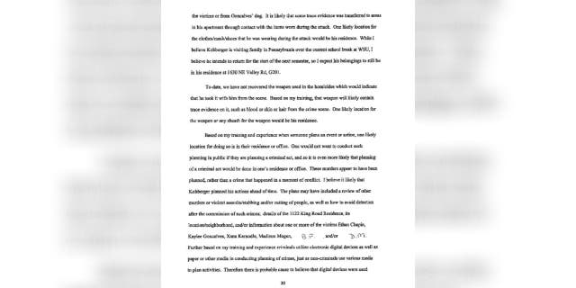 A portion of the search warrant reveals the circumstances under which police found some of the victims of the Idaho slayings last fall.