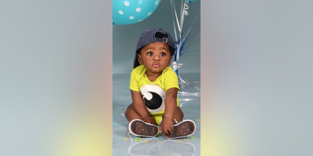 Amandi poses to mark her first birthday on January 10, 2023.