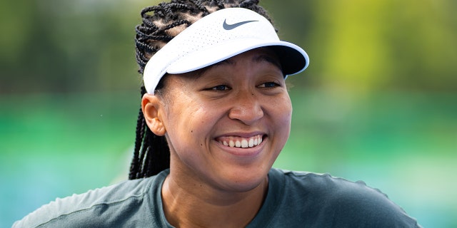 Naomi Osaka during practice at the Toray Pan Pacific Open at Ariake Coliseum on September 19, 2020 in Tokyo.