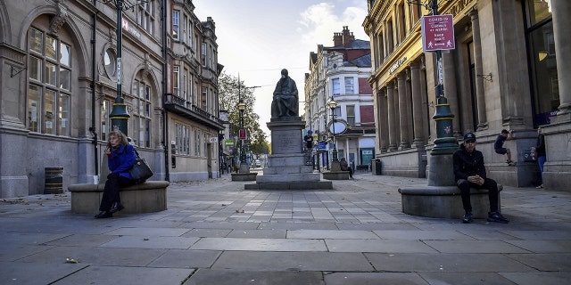 FILE: Almost empty streets in the shopping centre of Newport. 