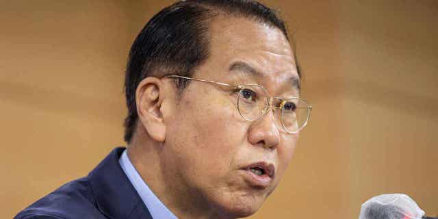 South Korean Unification Minister Kwon Youngse speaks at the Government Complex in Seoul, South Korea, on Jan. 27, 2023. South Korea’s government said Friday it will try to provide humanitarian assistance to North Korea in an attempt to soften a diplomatic freeze.