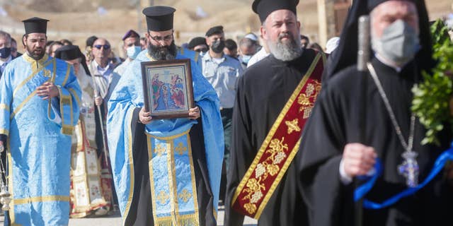 A baptism ceremony organized in Jordan Valley, Israel. 