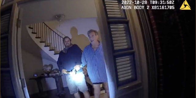 'Outnumbered' hosts react in horror to bodycam footage of attack on Paul Pelosi: ‘Heinous, brutal attack’ Screen grab from body cam video following the alleged assault on Paul Pelosi by David De Pape in San Francisco on October 28, 2022.