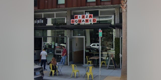 Pizza Squared restaurant in San Francisco. The shop fired an employee who denied service to police officers, it said.