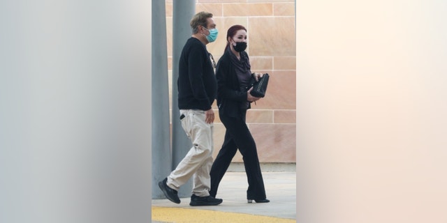 Priscilla Presley arrives at the hospital to visit her daughter Lisa Marie Presley, who was rushed to the hospital on Thursday.