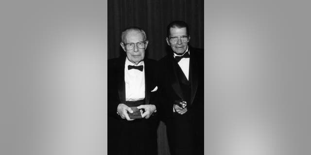 Dr. Robert Adler (left) and Eugene Polley and were inventors for Zenith Electronics who created the first wireless TV remote controls.
