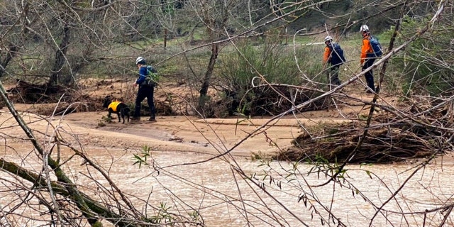 Rescuers resume their search on Wednesday, Jan. 11, 2023, for 5-year-old Kyle Doan, who was swept away Monday, Jan. 9, by floodwaters near San Miguel, California.