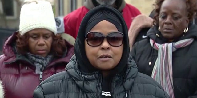 A few dozen Woodlawn residents gathered Thursday to protest the proposal to shelter migrants at Wadsworth.
