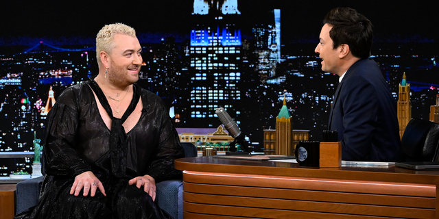 Singer-songwriter Sam Smith during an interview with host Jimmy Fallon on Thursday, January 19, 2023