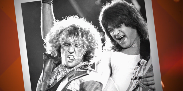 Sammy Hagar and guitarist Eddie Van Halen in his Van Halen band days "5150" Tour, 1986.