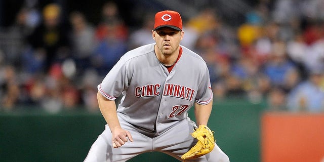 Scott Rolen #27 of the Cincinnati Reds stands ready at third base during the game against the Pittsburgh Pirates on September 29, 2012 at PNC Park in Pittsburgh, Pennsylvania.