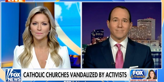 Raymond Arroyo appeared on "Fox and Friends" on Jan. 24 to discuss vandalizing of Catholic Churches.