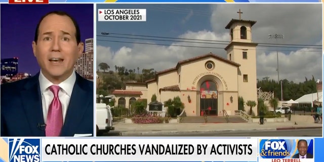 "That is not acceptable and cannot be acceptable in our republic," Raymond Arroyo said of the vandalism against Catholic churches in the U.S.
