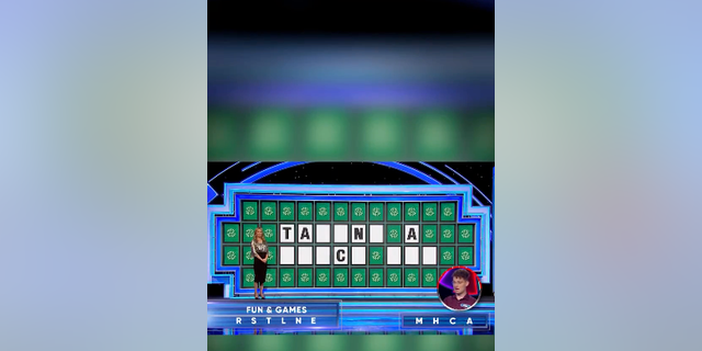 Once the buzzer sounded and co-host Vanna White revealed that the letters spelled out "Taking a quick jog," the host teased the contestant.