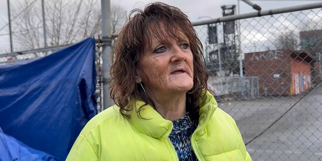 A homeless woman named Wendy appears in an interview posted to Twitter by Kevin Dahlgren.