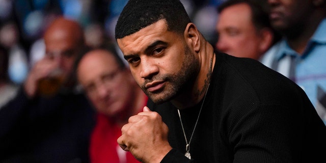 El ex jugador de la NFL Shawne Merriman durante el evento UFC Fight Night en Capital One Arena el 7 de diciembre de 2019 en Washington, DC