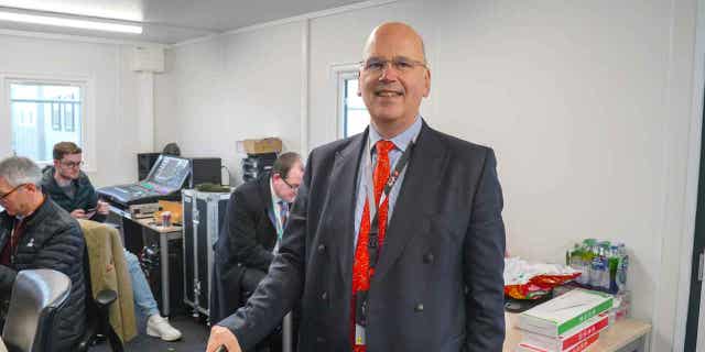 Ian Jones, CEO of Goonhilly Earth Station which is providing satellite tracking services to clients of Virgin Orbit's first UK launch, poses for a photographer at Newquay Airport on Jan, 9, 2023 in Newquay, England. Virgin Orbit is preparing to launch a satellite into space later in the day.