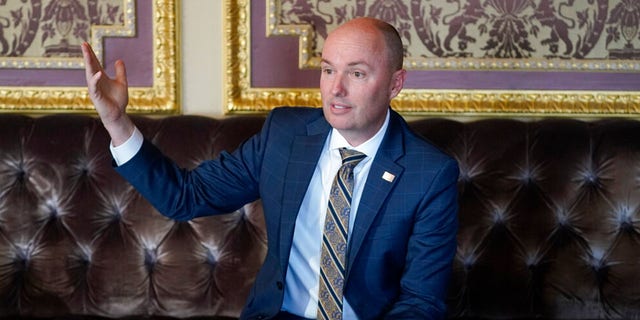 Utah Gov. Spencer Cox speaks during an interview at the Utah State Capitol on March 4, 2022, in Salt Lake City. 
