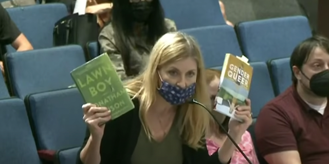 Citizen participant, Stacy Langton, speaks at the September 23, 2021 Fairfax County Public Schools (FCPS) School Board Meeting.