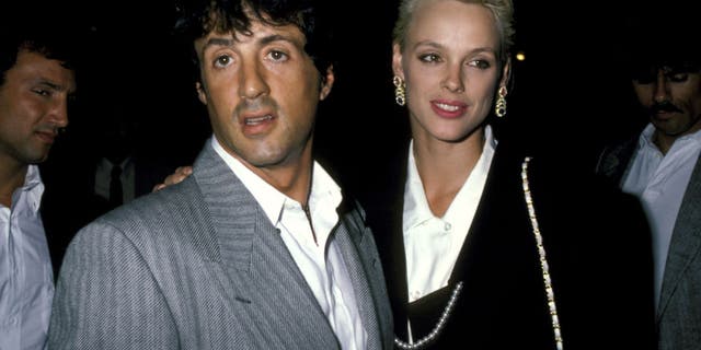 Sylvester Stallone and Brigitte Nielsen attend an event together.
