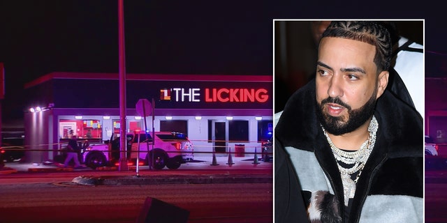 A split photo of The Licking restaurant in Miami Gardens on Jan. 5, 2023, and French Montana in Manhattan on December 01, 2022, in New York City. 