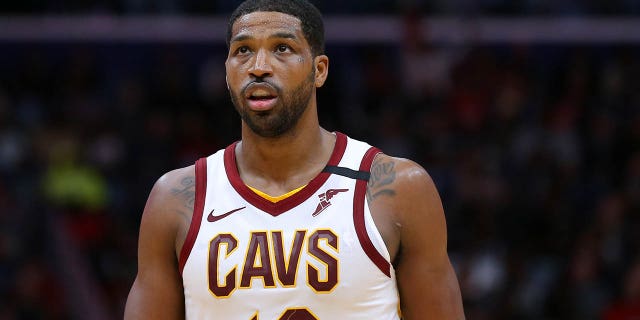Tristan Thompson of the Cleveland Cavaliers reacts against the New Orleans Pelicans during the second half at the Smoothie King Center Feb. 28, 2020, in New Orleans.