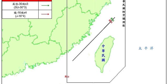 Taiwan's Ministry of National Defense tweeted that 11 Chinese aircraft and three naval vessels were detected in the Taiwan Strait, with seven aircraft crossing over an unofficial buffer zone between the two countries.