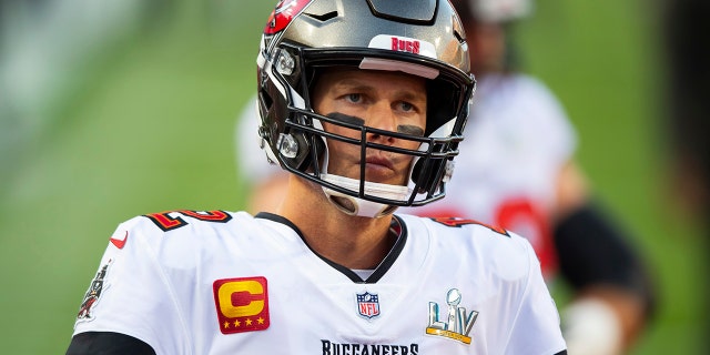 Buccaneers quarterback Tom Brady against the Kansas City Chiefs in Super Bowl LV at Raymond James Stadium in Tampa, Florida, on Feb. 4, 2020.
