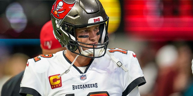 Tampa Bay Buccaneers quarterback Tom Brady during the Falcons game, Jan. 8, 2023, in Atlanta.