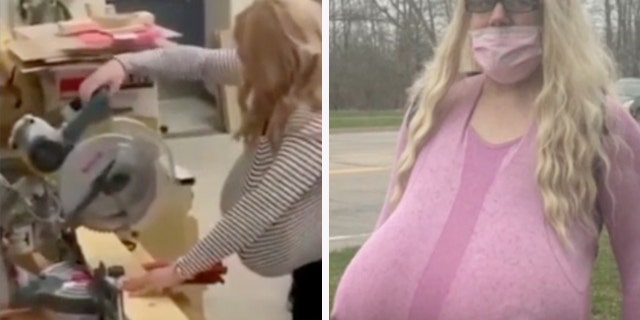 Teacher prosthetic breasts