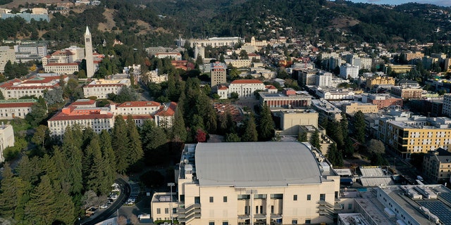 FILE: A view of the UC Berkeley campus is seen from this drone view in Berkeley, Calif., on Monday, Nov. 28, 2022.
